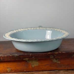 Vintage Wedgwood Queen’s Ware cream on lavender embossed oval serving bowl